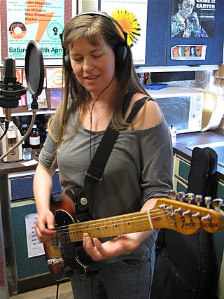 Hazel Winter records her session for Rocker's show - 5/4/09
